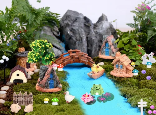 Miniatura 4 de CHAKANLX 108 piezas de accesorios de jardín de hadas en miniatura, kit de jardín de hadas, figuras en miniatura, accesorios de jardín de hadas