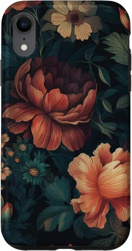 Miniatura 25 de Vintage Dark Flower Pattern Moody Floral Case for iPhone 17