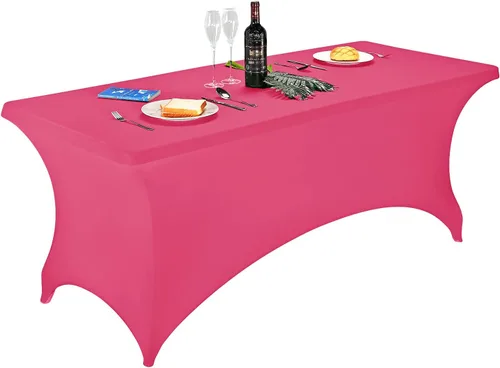 Miniatura 17 de LZY Cubierta de Mesa Elástica Ajustable de Spandex para Mesa Plegable de 6 pies, 4 pies o 8 pies, Mantel de Cóctel Rectangular, Perfecto para Champn