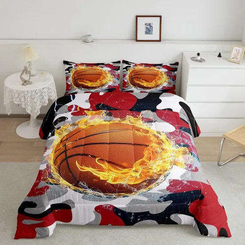 Miniatura 12 de Juego de edredón de calabaza para niños, edredón acolchado de calabazas de dibujos animados, tamaño individual, juego de ropa de cama a cuadros