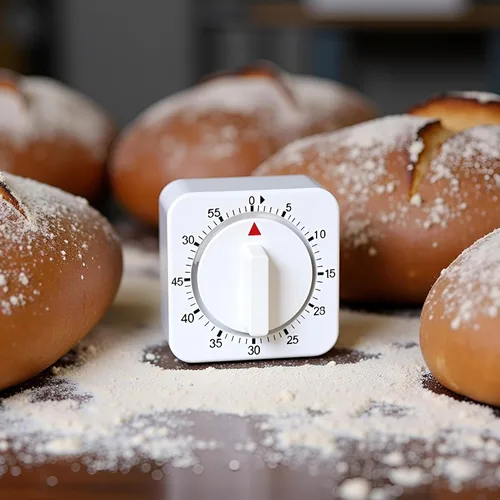 Miniatura 3 de Reloj con temporizador blanco cuadrado de 60 minutos, temporizador mecánico de cocina, temporizador de cuerda visual, con alarma fuerte, no requiere