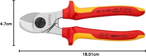Miniatura 6 de Knipex Tijeras de cable 95 16 165 6,5" VDE probado