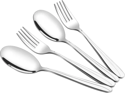 Miniatura 7 de Obstnny Cuchara de servir de banquete de acero inoxidable Tenedor grande (4 piezas/2 de cada uno)
