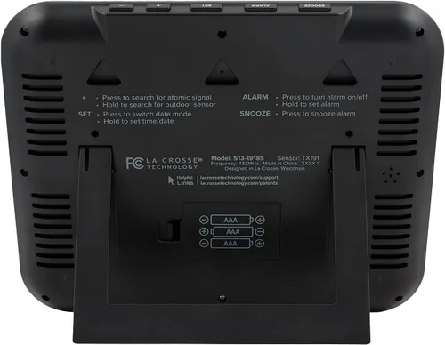 Miniatura 3 de La Crosse Technology 513-1918S-INT Reloj de pared digital atómico con temperatura exterior