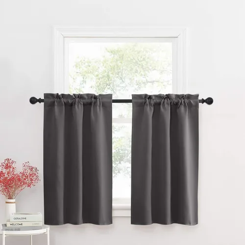 Miniatura 31 de NICETOWN Cenefas de Ventana Opacas con Aislamiento Térmico para Guardería - Paneles de Cortina con Bolsillo para Barra de Decoración del Hogar