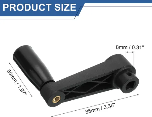 Miniatura 2 de uxcell Mango de máquina giratorio de 0.315 x 3.346 in (diámetro x L), mango de manivela de torno universal para máquina de molienda de torno