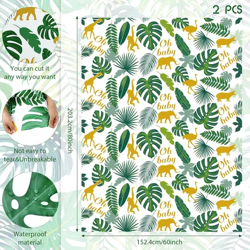 Miniatura 2 de Teling 2 bolsas de regalo extra grandes de 80 x 60 pulgadas para baby shower, selva, safari, animales, bolsas de regalo de plástico para regalos