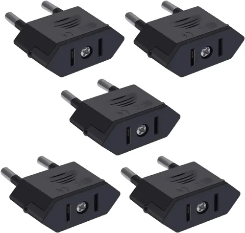 Miniatura 8 de UE a EE. UU., enchufe de conversión de viaje europeo, CN/US 2 agujeros a UE 2 enchufe cilíndrico, CN US a UE Adaptador de enchufe convertidor de CA