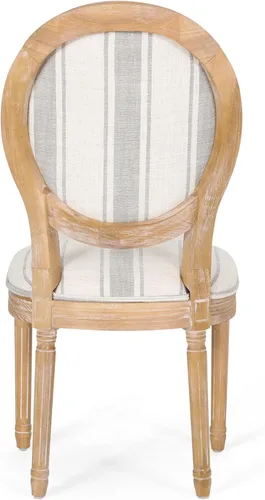 Miniatura 10 de Christopher Knight Home Camille - Sillas de comedor tradicionales de terciopelo, 2 piezas, color gris y blanco brillante Línea gris + natural