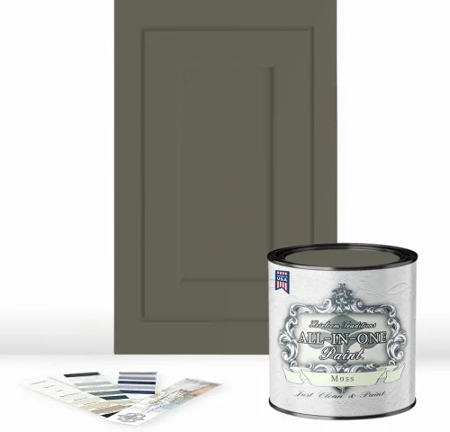 Miniatura 54 de Pintura TODO EN UNO, Abbey (gris cálido), Muestra de 8oz - Pintura duradera para gabinetes y muebles. Imprimación y capa superior incorporadas,