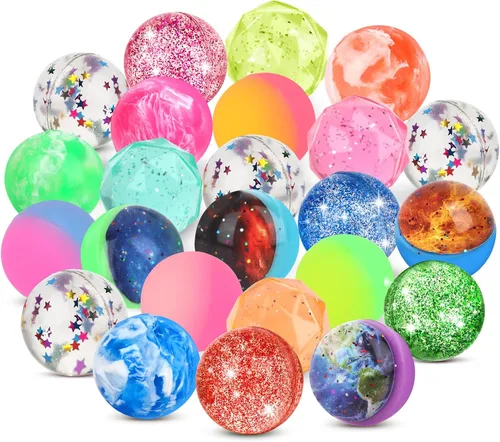 Miniatura 16 de 24 piezas de pelotas de básquetbol rebotadoras para niños, pelotas de goma de 32 mm de rebote deportivo a granel para recuerdos de fiesta, rellenos