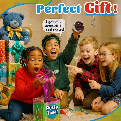 Miniatura 2 de WATERELF Masilla de slime Galaxy para niños, regalo del día del niño, juguetes sensoriales para terapia artística, juguetes para niños y niñas, Rojo