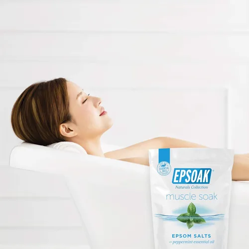 Miniatura 6 de Epsoak Muscle Soak - Bolsa de sal de Epsom resellable con aroma a menta de 2 libras, fabricada en los Estados Unidos, certificado libre de crueldad