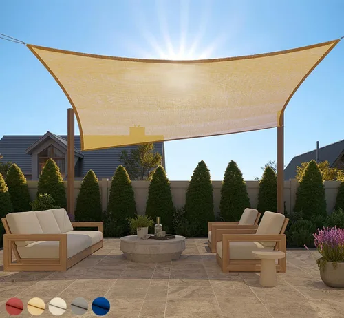 GORILLA GRIP - Toldo parasol resistente, protección UV, resistente a la decoloración, desgarros y óxido, rectangular, con bordes curvos que bloquean