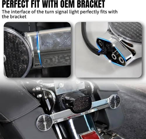 Miniatura 4 de Barra de luz LED trasera indicadora de señal de giro para Road King, lente ahumada, carcasa cromada, señal de giro para Harley Electra Glide