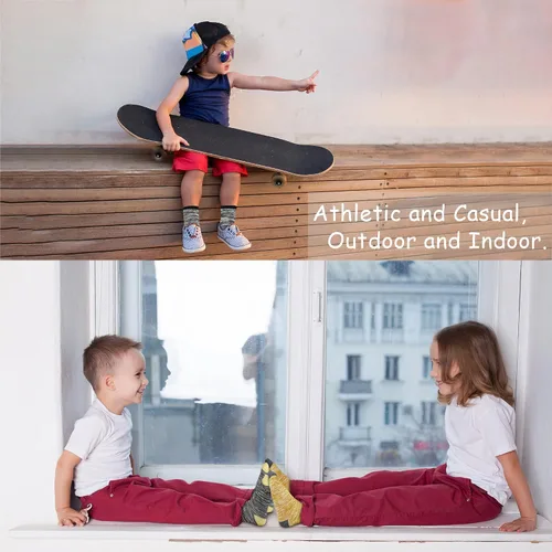 Miniatura 17 de Calcetines para niños, 12 pares de calcetines deportivos para niños pequeños y niñas (1 a 14 años), juego de calcetines atléticos de media