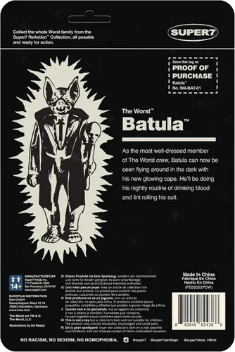 Miniatura 3 de Super7 The Worst Batula (Monster Glow) - 3.75" The Worst Figuras de Acción Coleccionables y Juguetes Retro
