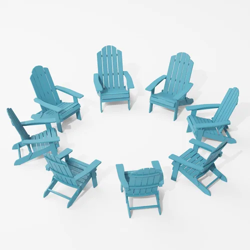 Miniatura 33 de MXIMU Folding Adirondack Chair for Outdoor: Easy Assembly and Comfortable Adirondack Chairs - Foldable Composite Fire Pit Chairs - All Weather