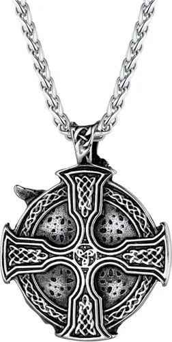 Miniatura 6 de U7 Wiccan Necklace Pagan Pendant Men Women Stainless SteelBlack18K Gold Plated PentagramNorse VikingRaven Occult Necklaces