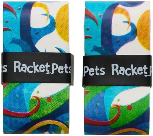 Miniatura 6 de Racket Pets Raqueta de tenis para niños, cinta antideslizante de agarre de tenis con estampado animal para raquetas juveniles, divertido agarre