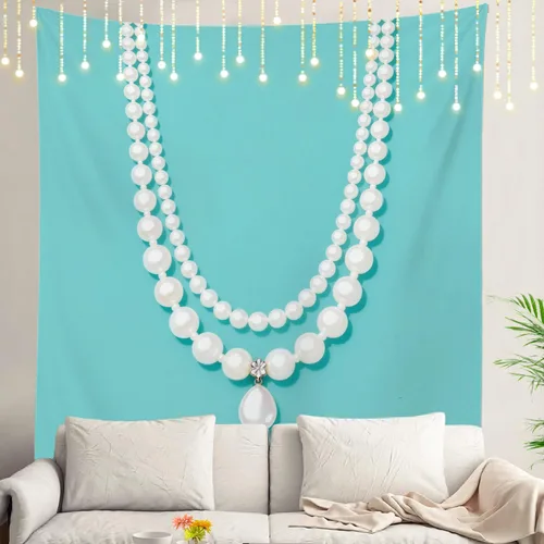 Miniatura 55 de Shrahala Tapiz de pared azul brillante, acuarela azul degradado para colgar en la pared, tapiz grande decorativo de fibra de poliéster, dobladillo