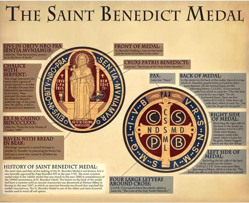 Miniatura 6 de Collar de medalla de San Benito de oro de 18 quilates o acero inoxidable 316L con medalla cristiana sacramental para proteger el mal de la joyería