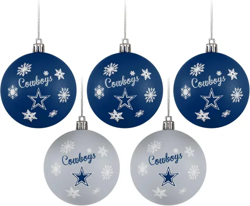 Miniatura 13 de FOCO Dallas Cowboys NFL 5 Pack Shatterproof Ball Ornament Set