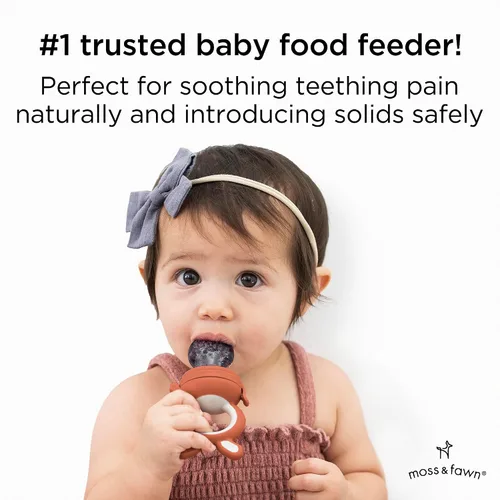 Miniatura 7 de Moss and Fawn Baby's First Bites Bundle - Kit de paletas de leche materna congelada de silicona con alimentador de forraje y bandeja de cubitos