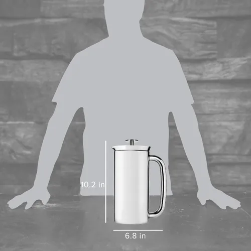 Miniatura 3 de ESPRO P7 - Prensa francesa de acero inoxidable 304 con microfiltro patentado de doble pared y aislamiento, prensa francesa para café con preparación