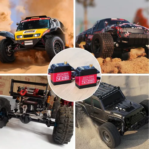 Miniatura 6 de LewanSoul 20KG RC Servo Motores de alto par, servo de dirección con engranaje completo de metal impermeable para 1/6 1/8 1/10 1/12 RC Coche Robot