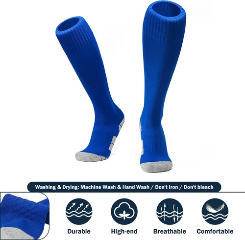 Miniatura 5 de Zando Paquete de 13 calcetines de fútbol hasta la rodilla para mujeres y hombres, calcetines de béisbol y sóftbol para jóvenes y adultos, calcetines