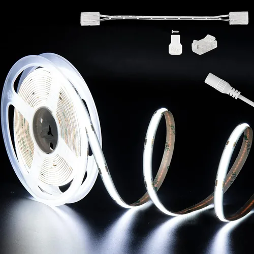 Miniatura 9 de PAUTIX COB - Tira de luz LED de 12 V, 18 pies, 18.0 ft, blanco cálido, 3000 K, 504 LEDs/M, súper brillante, flexible, CRI93+, luces LED brillantes