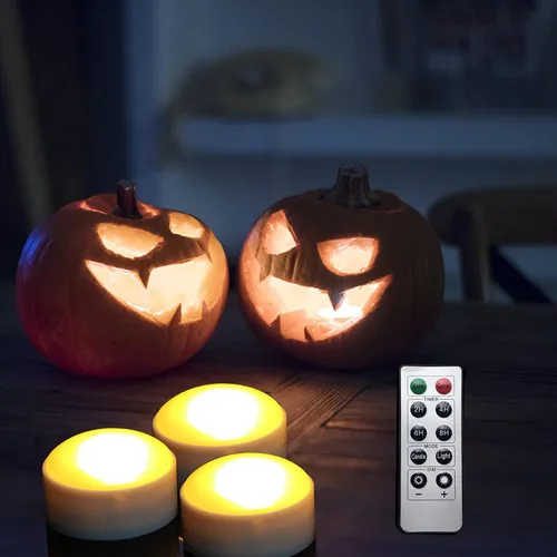 Miniatura 12 de Vela LED sin llama, funciona con pilas, luz parpadeante impermeable al aire libre con control remoto y temporizador para decoración del hogar