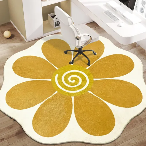 Miniatura 4 de USTIDE Alfombra redonda grande de 63 pulgadas, alfombra circular floral para sala de estar, dormitorio, lavable y suave, alfombra de piso