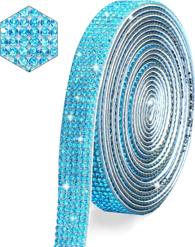 Miniatura 9 de Tiras negras autoadhesivas con diamantes de imitación y cristal, cinta de brillo con diamantes de 2 mm para manualidades artísticas, boda, Navidad
