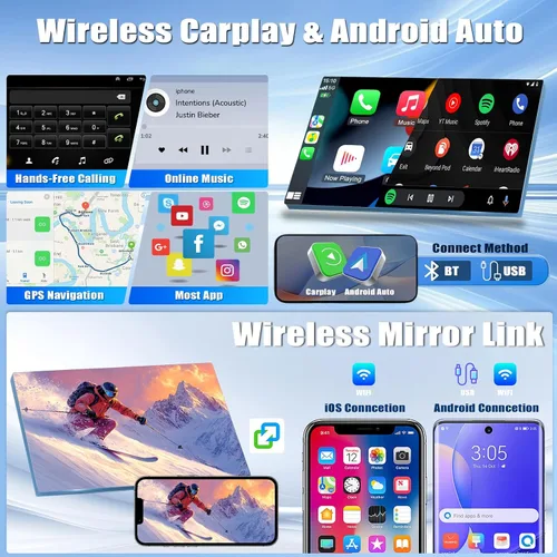 Miniatura 5 de Radio de coche Android para Ford F150/F250/F350 2004-2014 con Apple Carplay Android Auto, pantalla táctil de 7 pulgadas para actualización estéreo