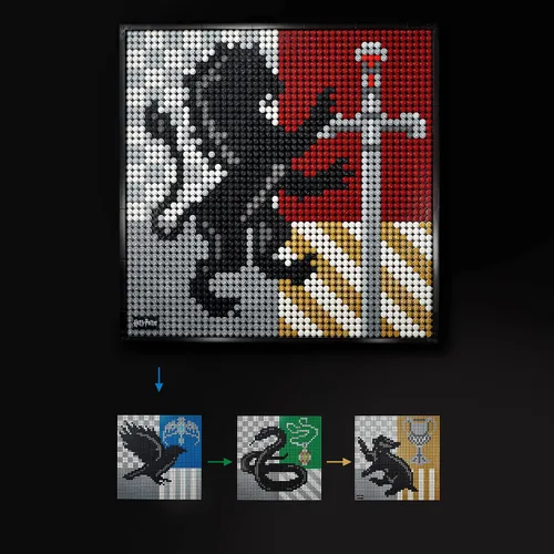 Miniatura 5 de LEGO Art Harry Potter Hogwarts Crests 31201 Kit de construcción; perfecto para adultos que aman pasatiempos y coleccionables, nuevo 2021
