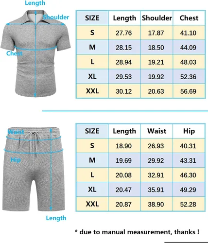 Miniatura 6 de URRU Conjunto de camisa polo y pantalones cortos para hombre, trajes de verano a la moda, casual, de manga corta, traje de polo para hombre