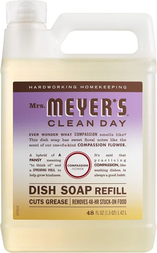 Miniatura 10 de MRS. MEYER'S CLEAN DAY - Repuesto de jabón líquido para platos, albahaca, 48 onzas líquidas