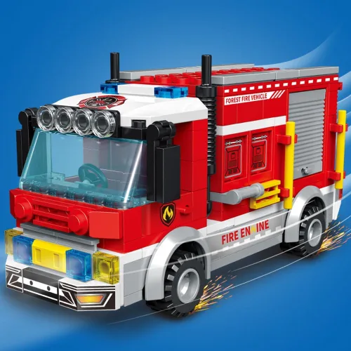 Miniatura 5 de MindBox City Fire Rescue - Juego de construcción con estación de bomberos, camión y helicóptero, 772 piezas de juguete para niños mayores de 8 años