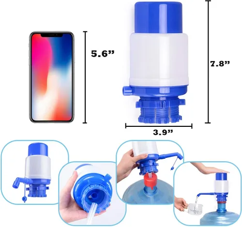 Miniatura 4 de Dispensador de botellas de agua Bomba manual azul de presión de agua de presión de fuente de agua