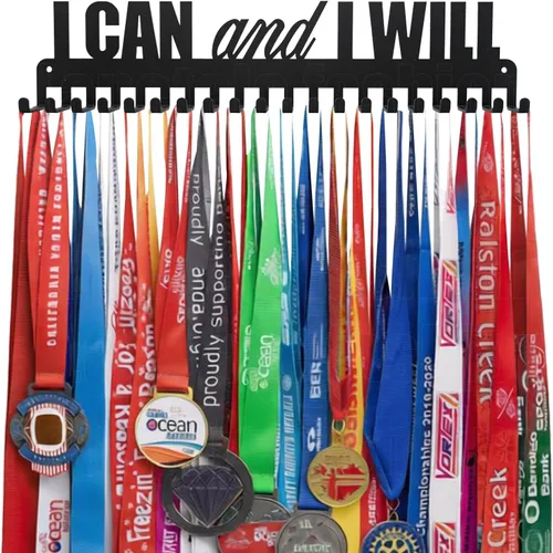 Miniatura 17 de Medal Hanger Display - She Believed She Could She Did - Personalized Medal Holder for Sport Race Runner Sturdy Steel Metal Plaque Over 63 Medals