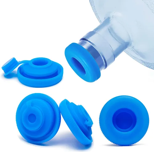 Tapas para jarra de agua de 5 galones de silicona, reemplazables, sellado fuerte, sin derrames, tapa superior de 2.165 in con agujero para