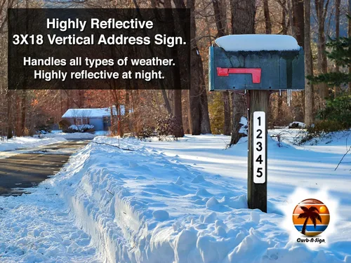 Miniatura 5 de Curb N Sign - Placas de números para buzón – 3 x 10 pulgadas hechas de aluminio reflectante de alta calidad – Números de buzón súper reflectantes