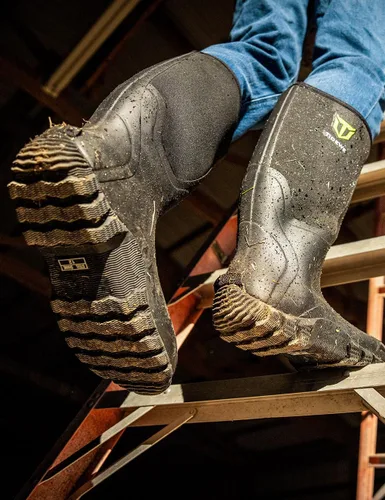 Miniatura 7 de TIDEWE Botas de goma para hombres, multitemporada, botas de lluvia impermeables con vástago de acero, botas de neopreno de 0.236 pulgadas