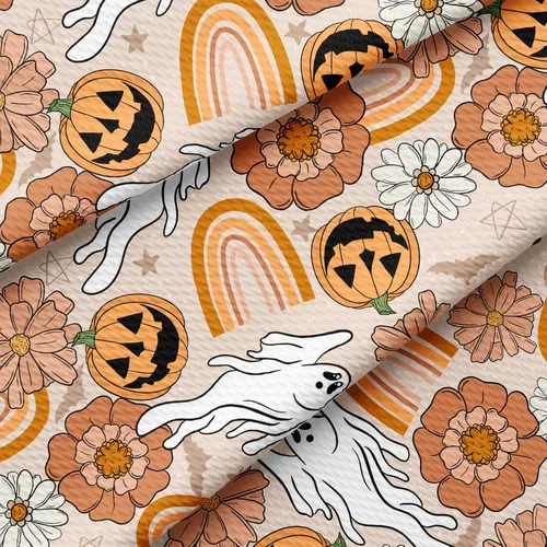 Miniatura 32 de The Yard - Tela texturizada con diseño de bala de calabaza de otoño para Halloween, Liverpool, elástica floral, 1 yarda, tela de punto grueso