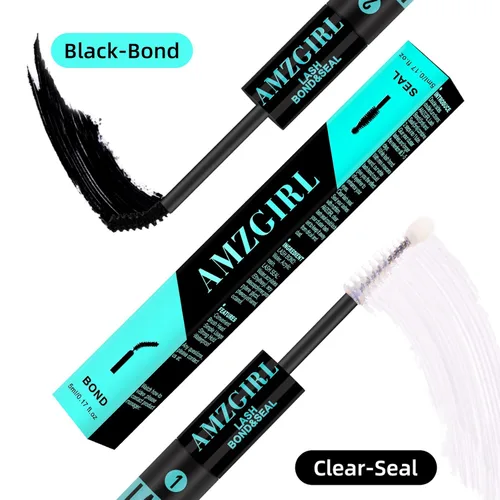 Miniatura 2 de Pegamento y Sellado de Pestañas AMZGIRL LASH - Pegamento para racimos de pestañas con varita de rímel, 10 ml, larga duración 72 horas, pegamento