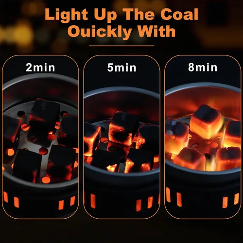 Miniatura 5 de Quemador de carbón eléctrico multiusos, quemador de carbón de 500 W, placa caliente, estufa eléctrica de coco para carbón shisha hookah, duradero
