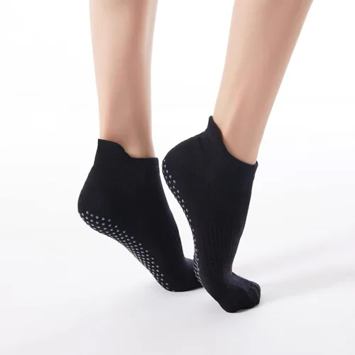 Miniatura 19 de Calcetines de yoga con dedos de pilates con empuñaduras para mujer, antideslizantes, acolchados, florales, calcetines tobilleros para baile de ballet