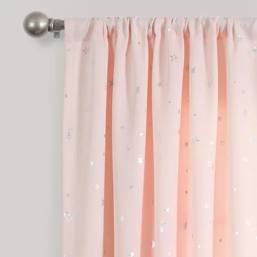 Miniatura 14 de Lush Decor Star - Par de paneles de cortinas opacas para ventana, 63 pulgadas de largo x 52 pulgadas de ancho, gris claro